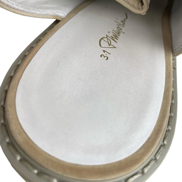 Phillip Lim Open-Toe Platform Chunky Sandal Lace-Up Ivory Beige Leather Boho - Picture 9 of 10